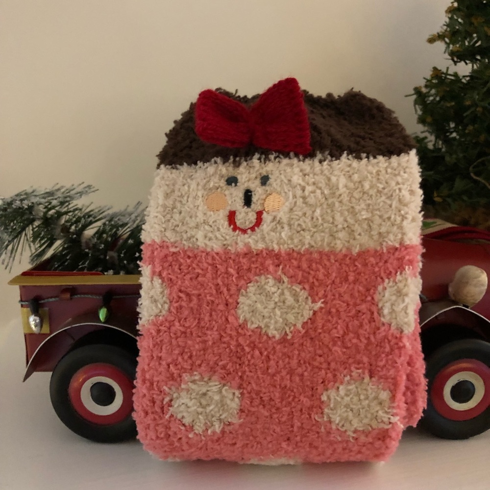 Lady Snowman Holiday Ornament Sock Box